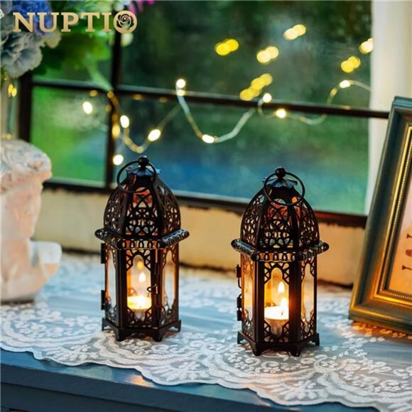 6 Pcs Hanging Candle Holder Lantern Centerpiece Table/Hanging Glass - Picture 5 of 7